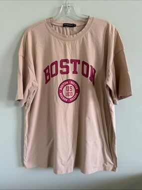 Beige 'Boston' Short Sleeve Tee